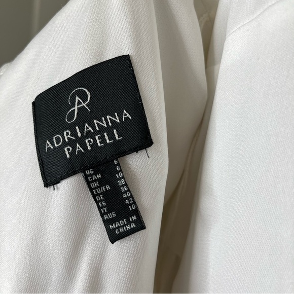 Adrianna Papell NWT Sequin Popover Mermaid Gown in Pearl Size 6 - Picture 4 of 16